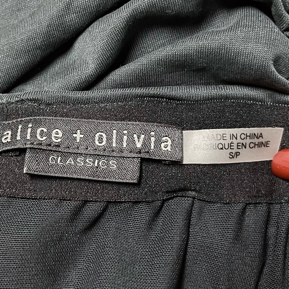 Alice + Olivia Strapless Dress SZ Small Mini Bodycon Ruched Black Modal LBD NYE - Picture 7 of 9